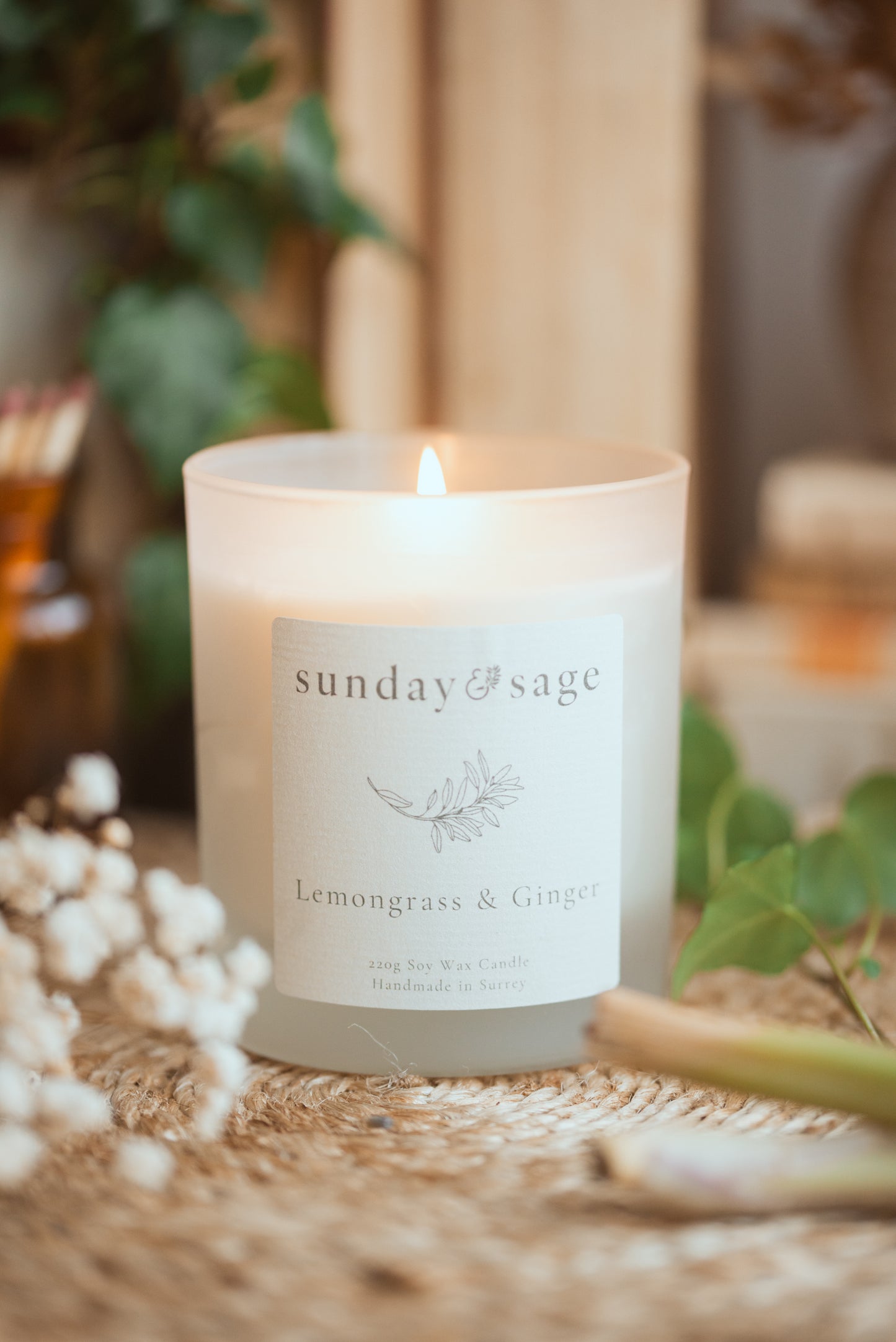 Lemongrass & Ginger Scented Soy Candle