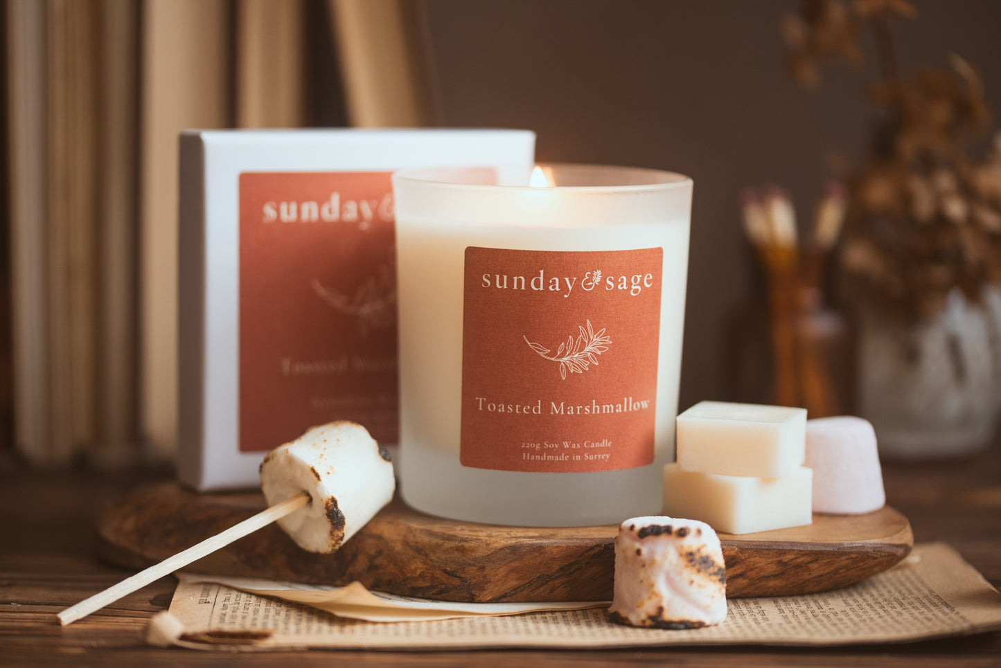Toasted Marshmallow Scented Soy Candle