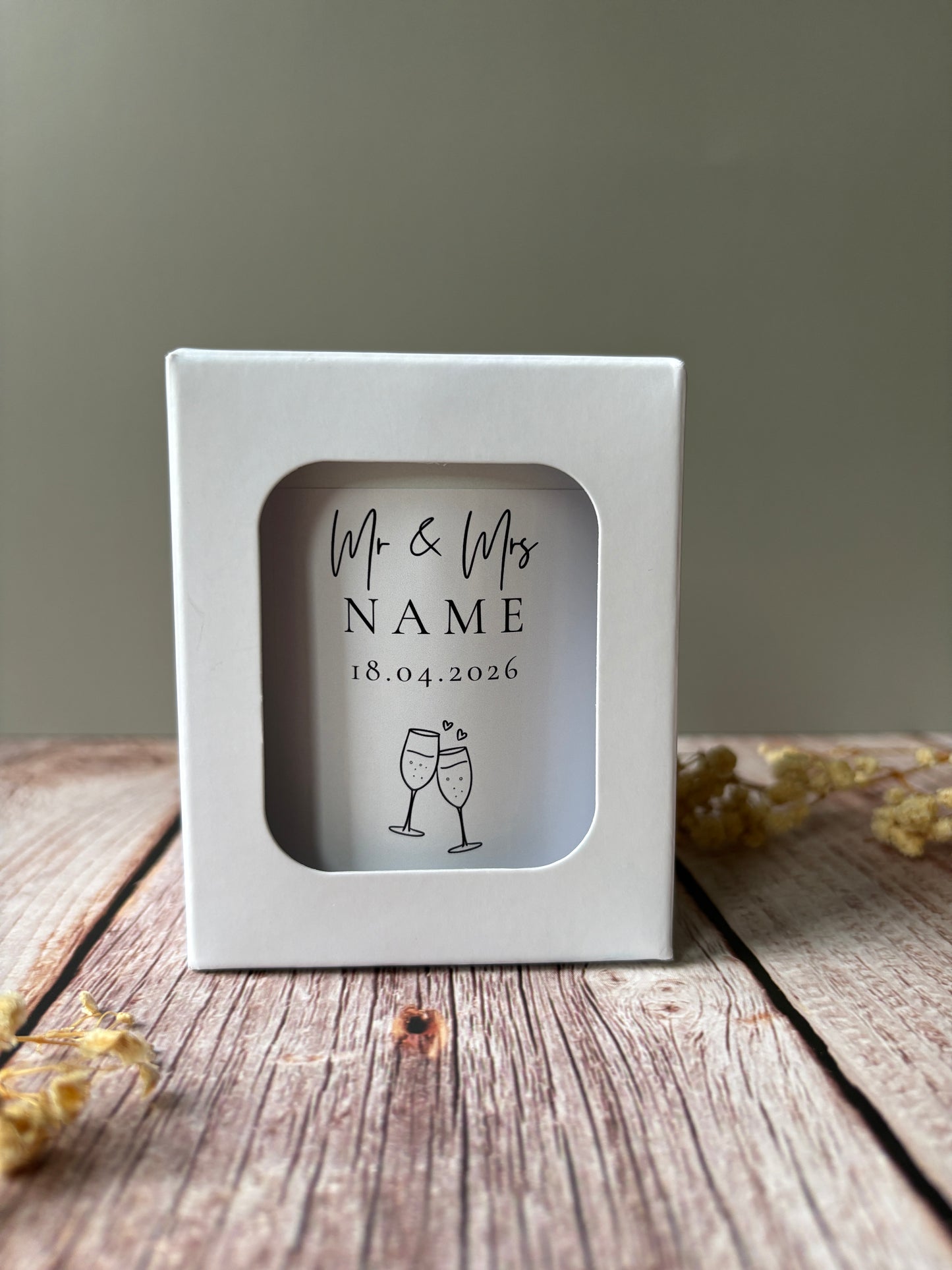 20cl Personalised Wedding Candle- Mr & Mrs