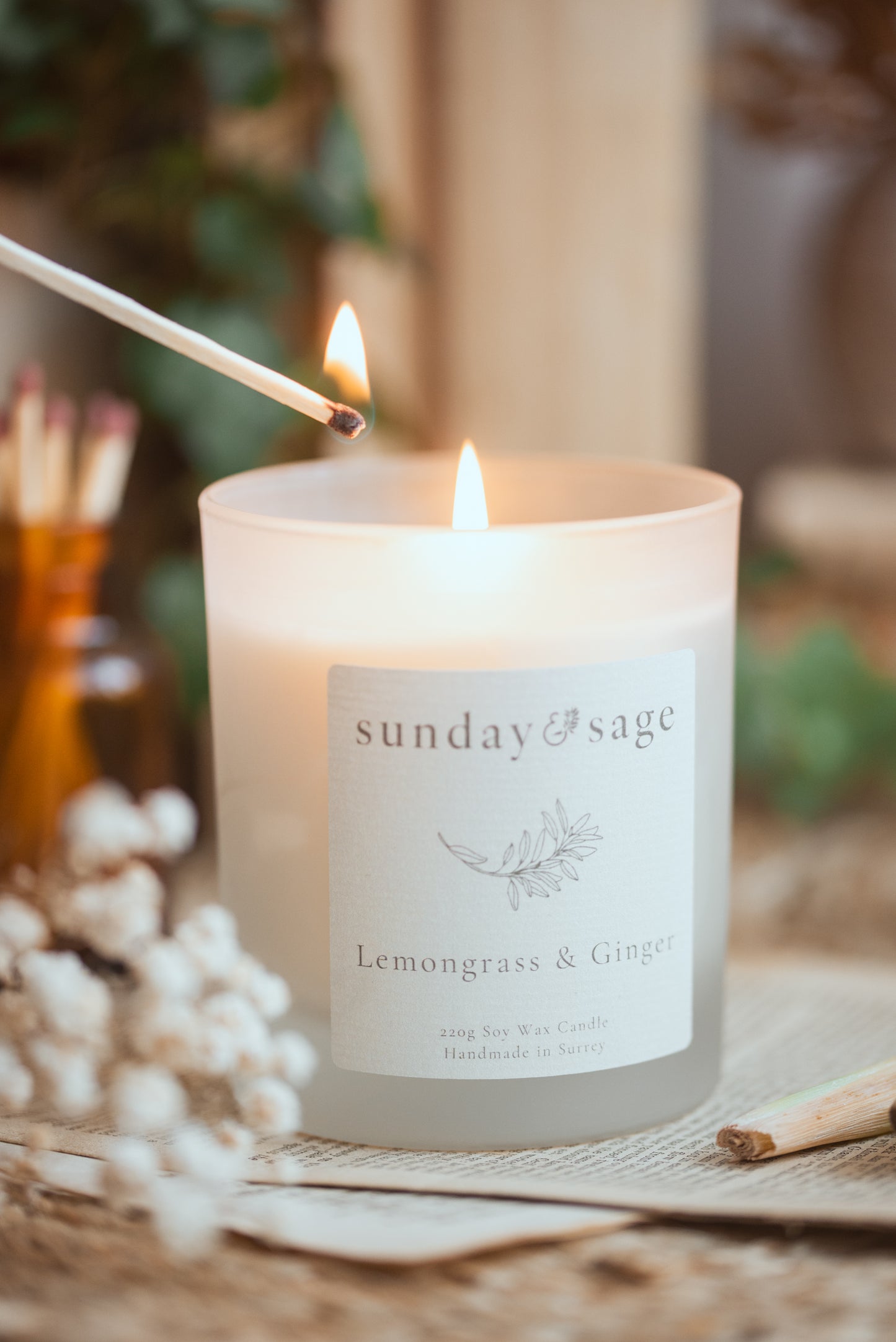 Lemongrass & Ginger Scented Soy Candle