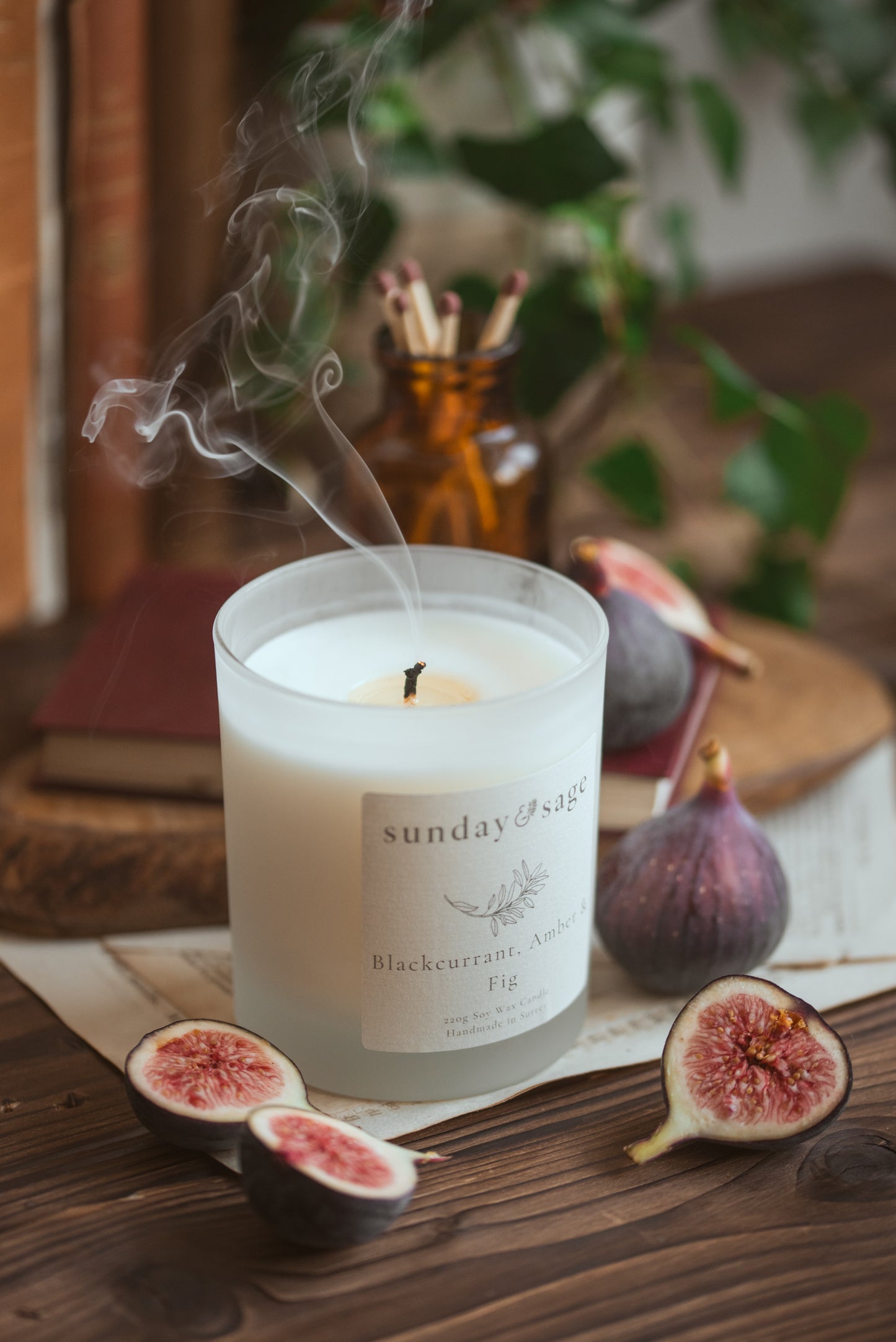 Blackcurrant, Amber & Fig Scented Soy Candle