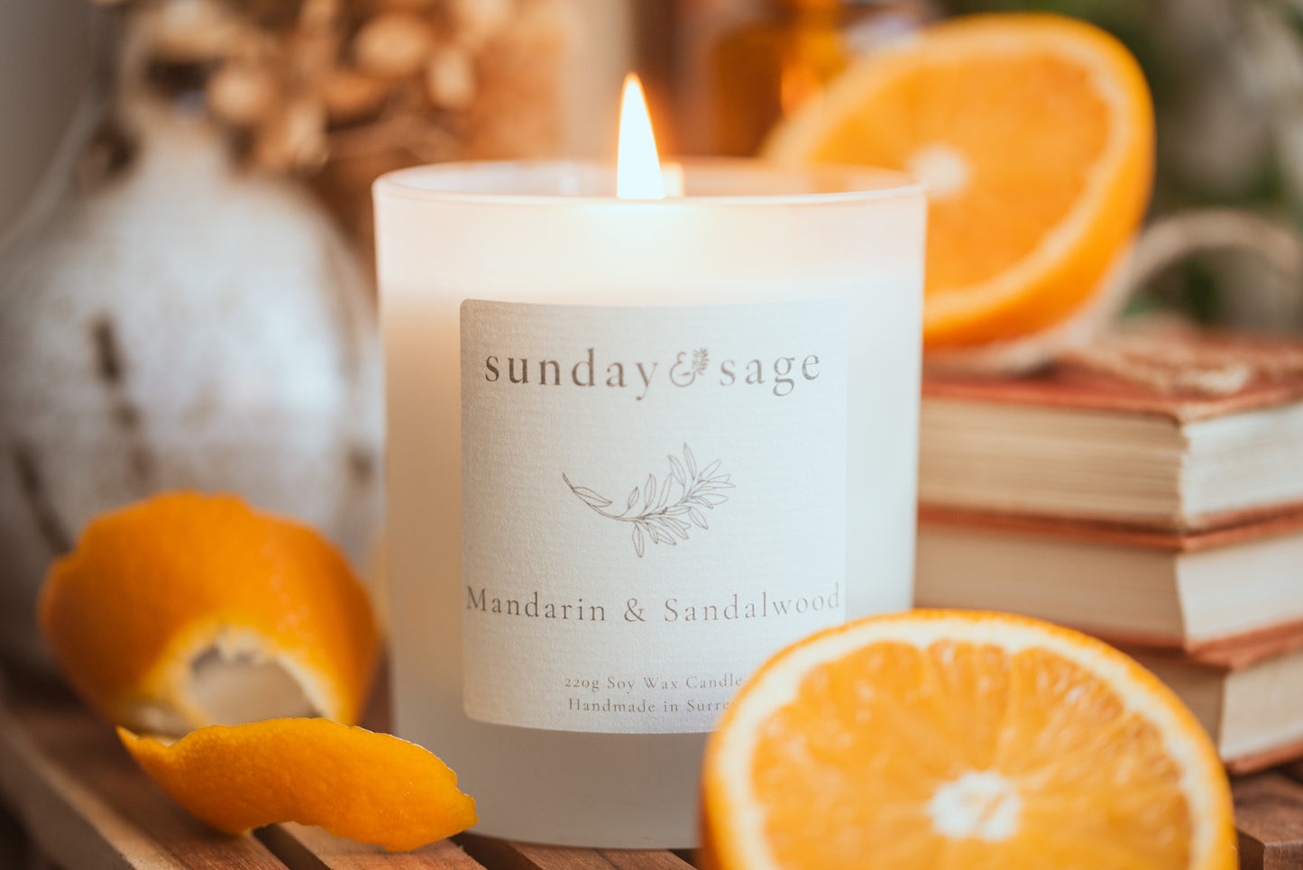 Mandarin & Sandalwood Scented Soy Candle