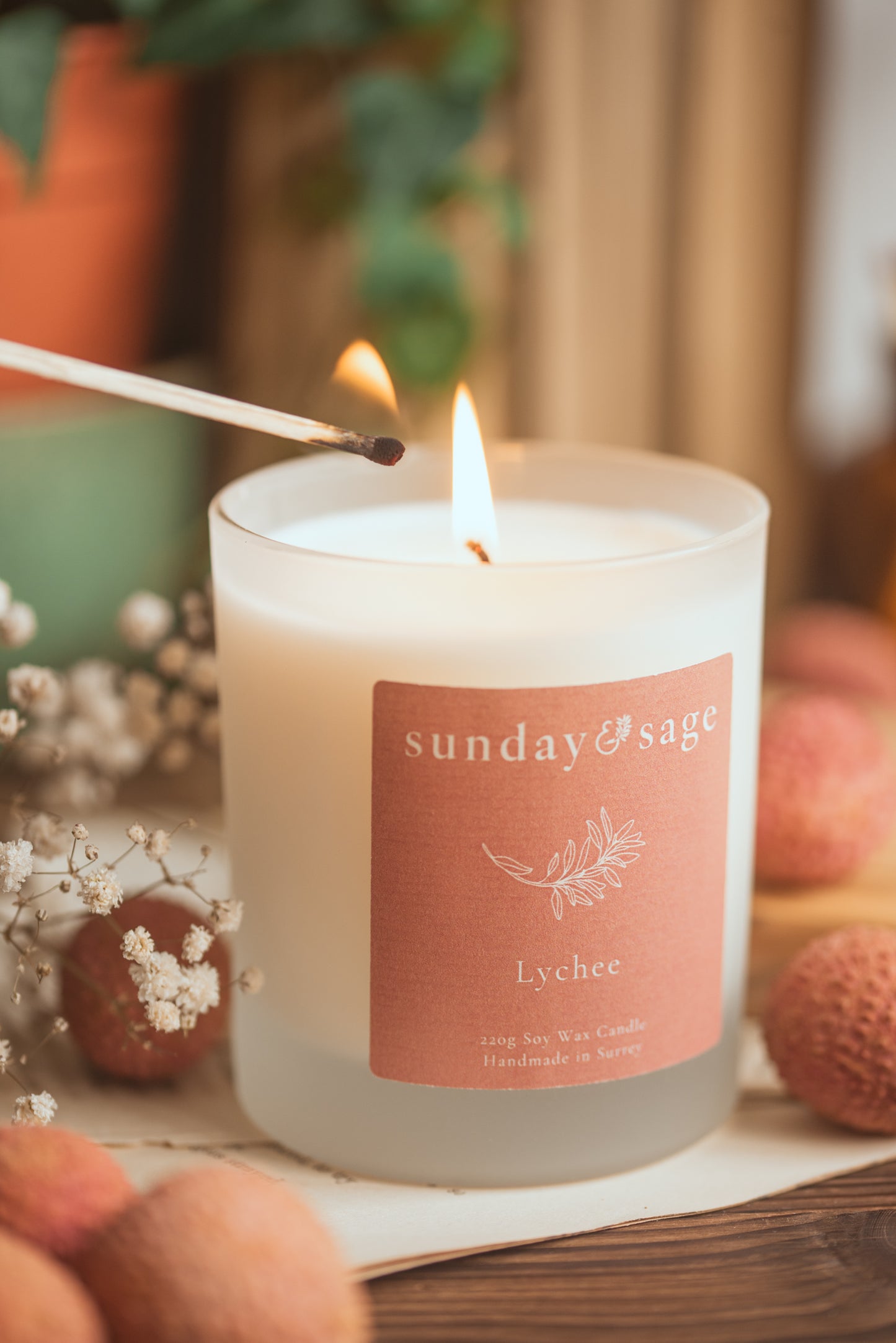 Lychee Scented Soy Candle