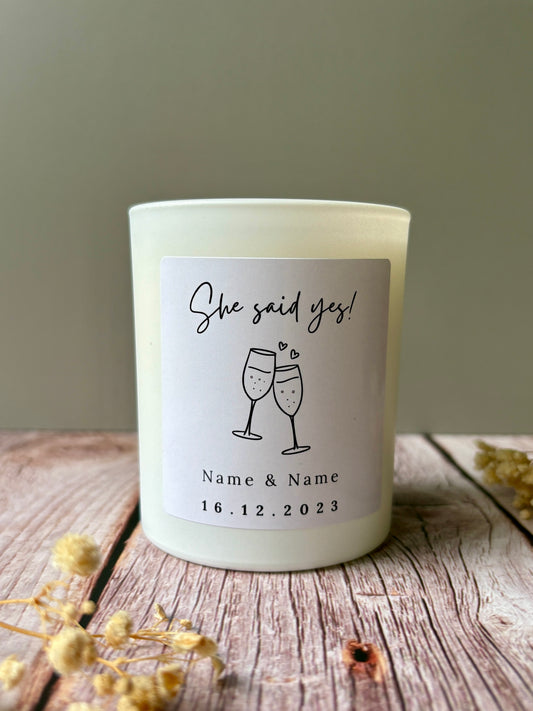 20cl Personalised Engagement Candle- ‘She said yes’