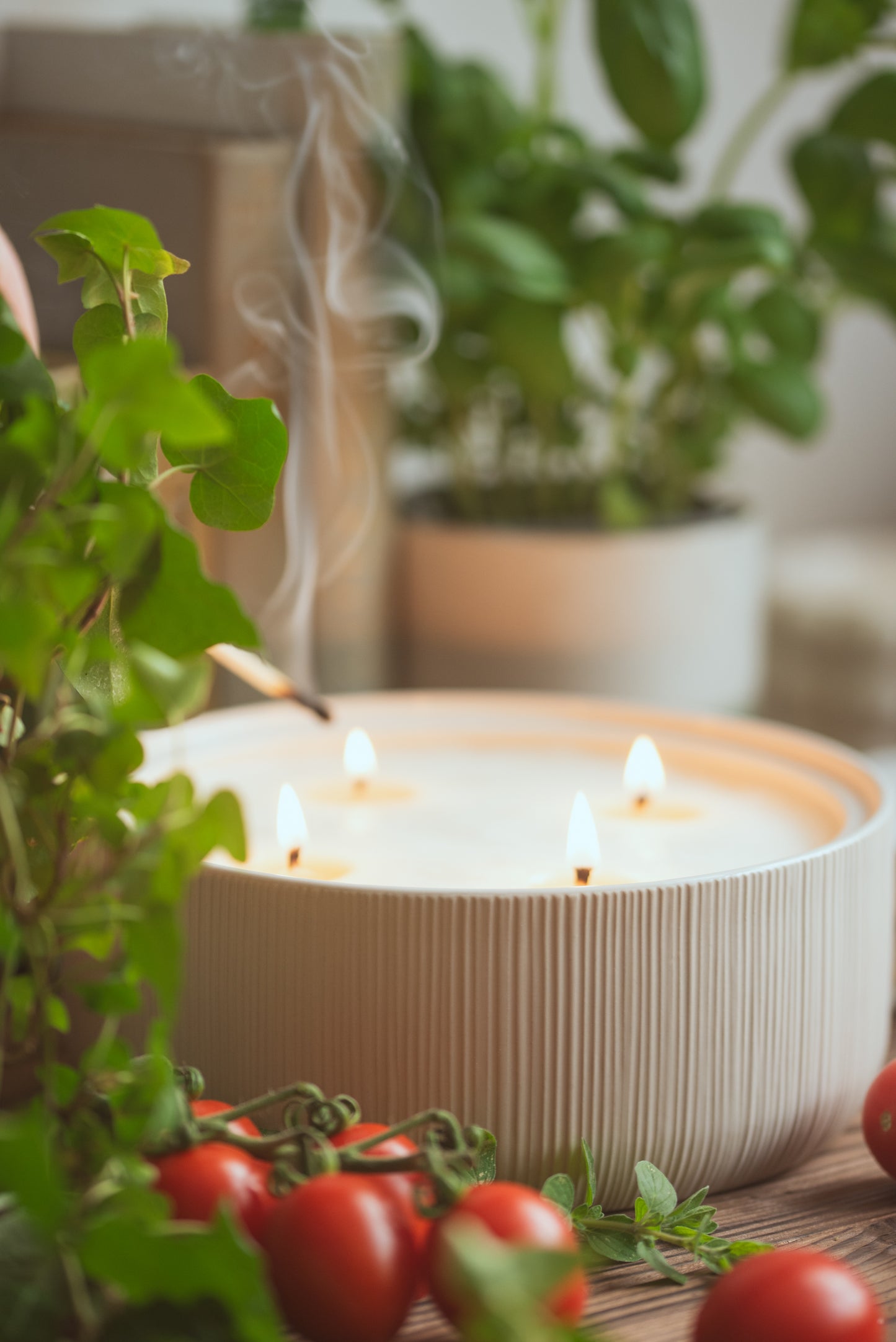 Herb Garden Large Ceramic Soy Candle