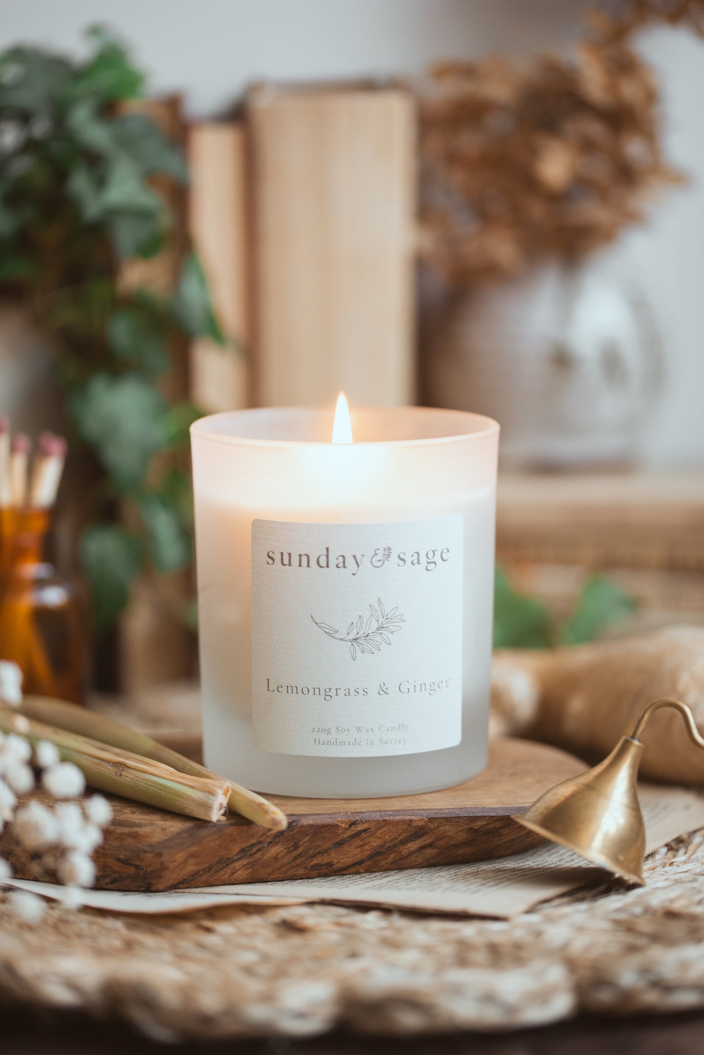 Lemongrass & Ginger Scented Soy Candle