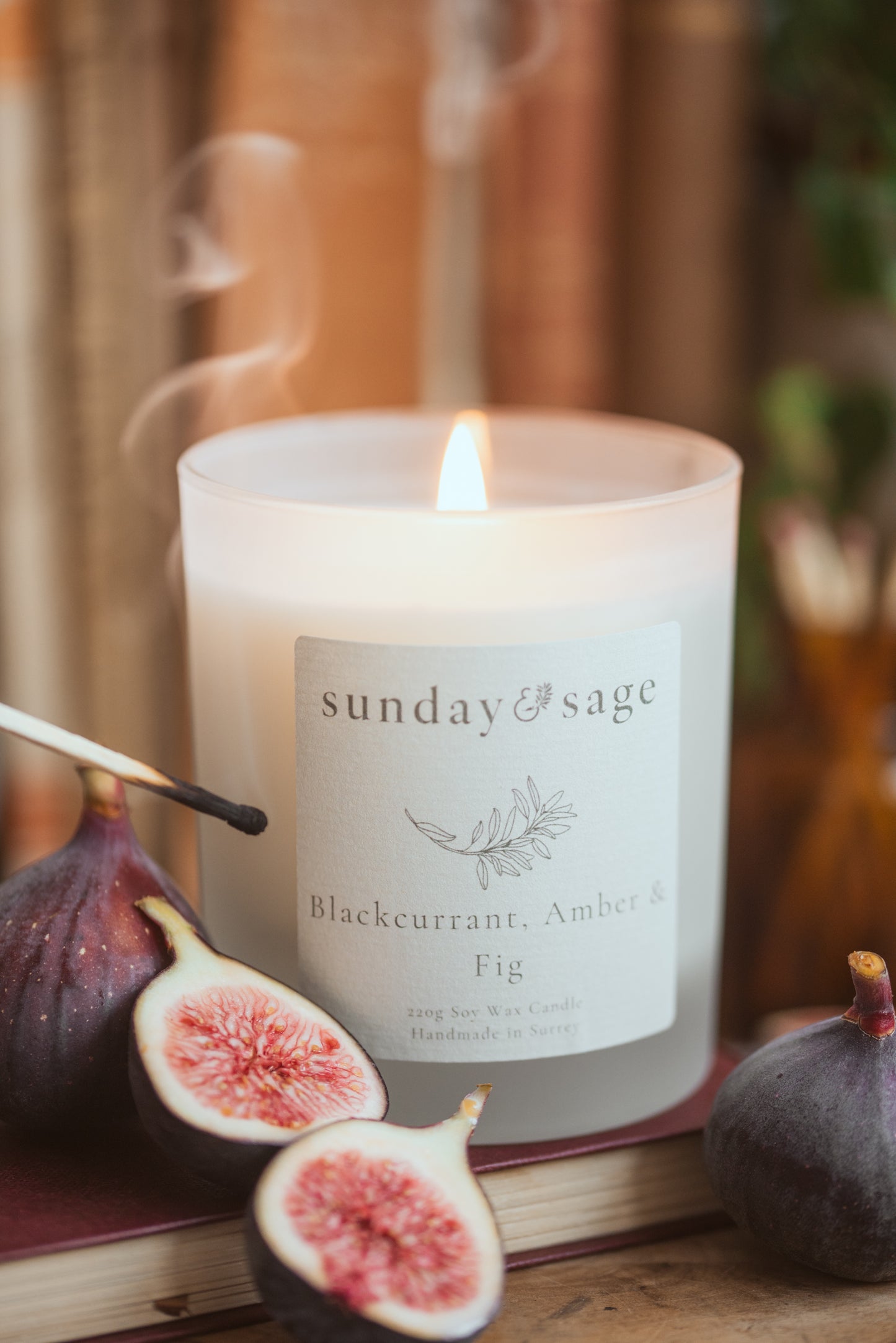 Blackcurrant, Amber & Fig Scented Soy Candle