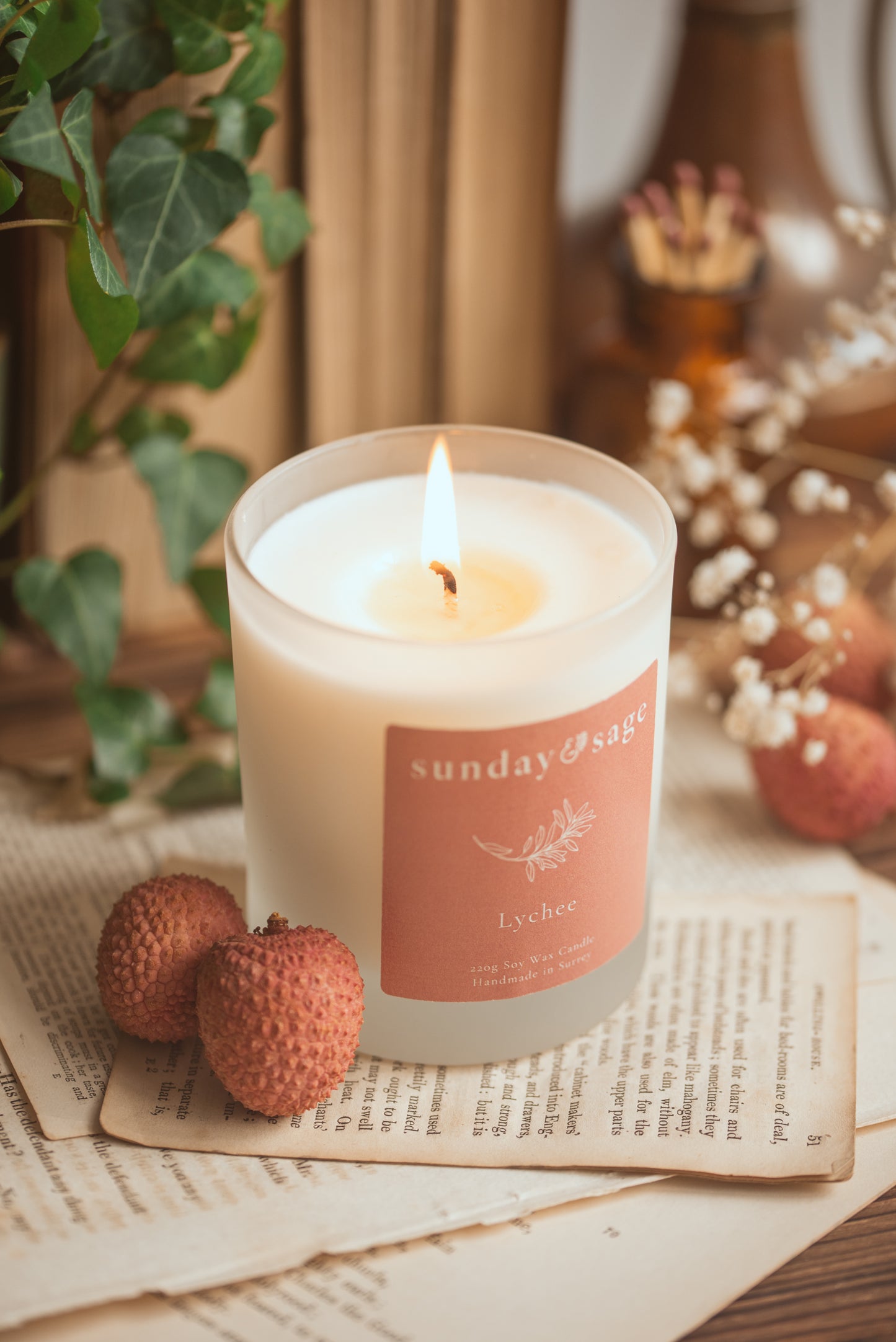 Lychee Scented Soy Candle