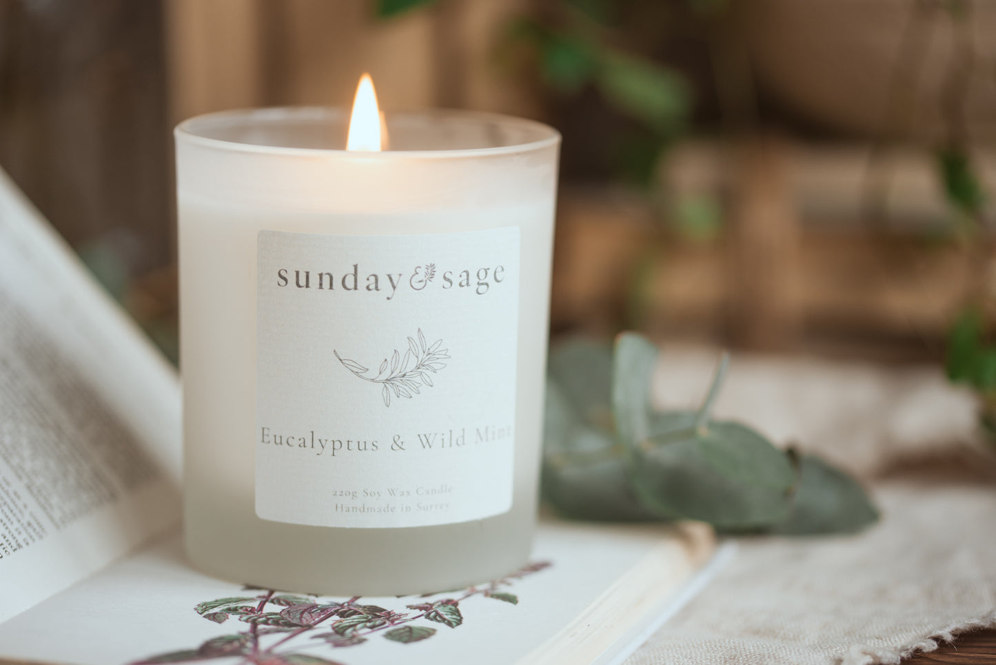 Eucalyptus & Wild Mint Scented Soy Candle