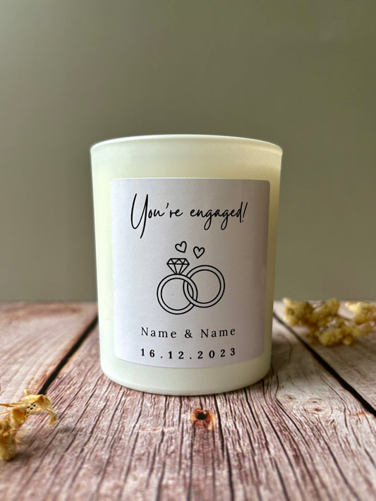 20cl Personalised Engagement Candle- ‘You’re engaged’