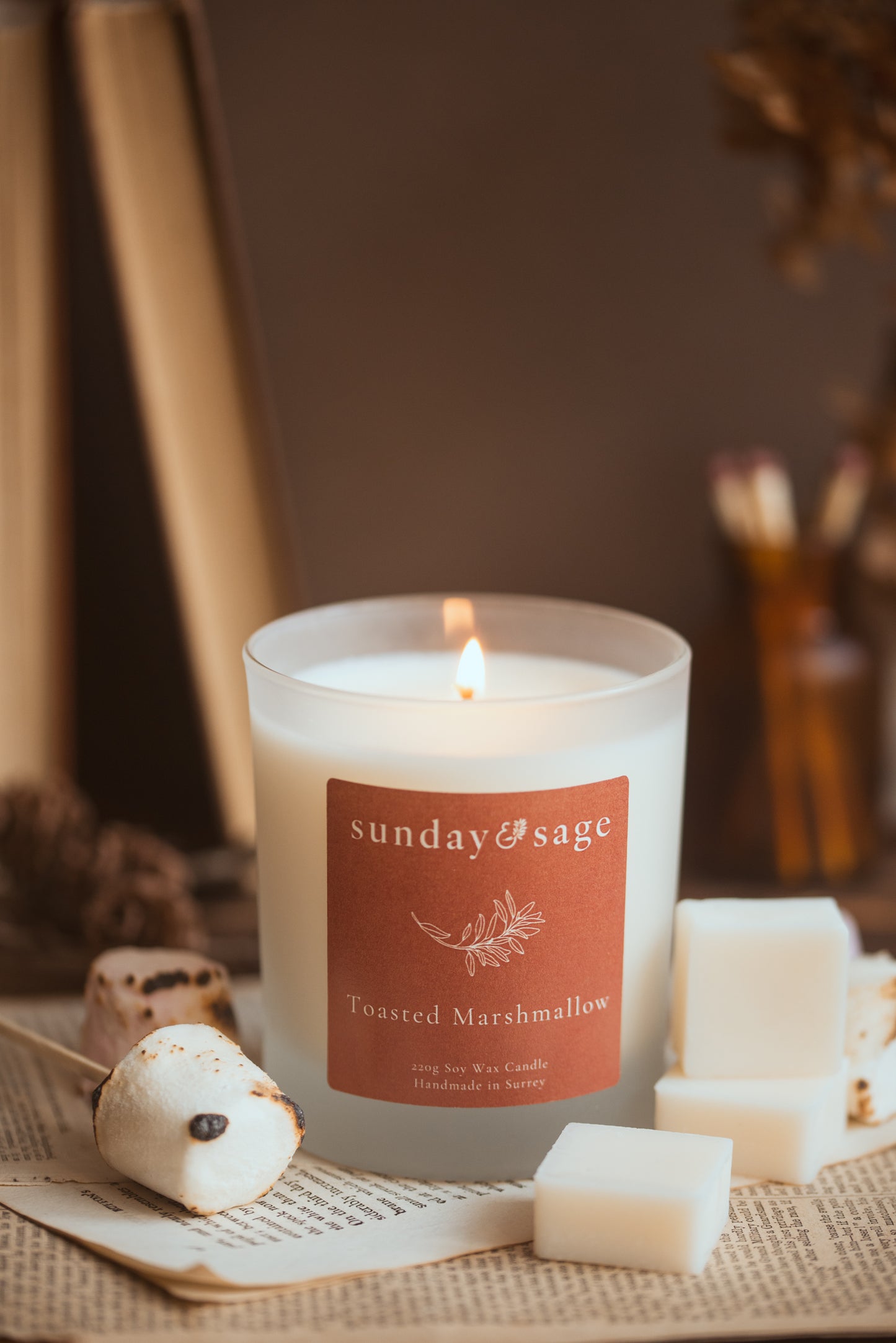Toasted Marshmallow Scented Soy Candle