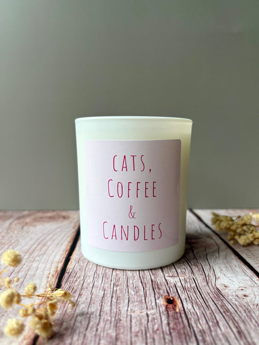 20cl candle- Cats, Coffee & Candles Pink