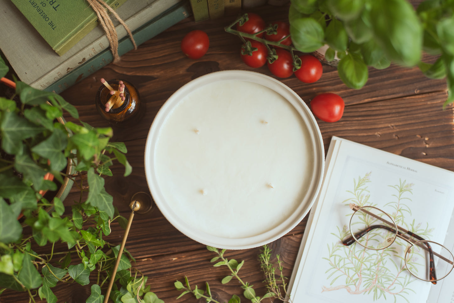 Herb Garden Large Ceramic Soy Candle