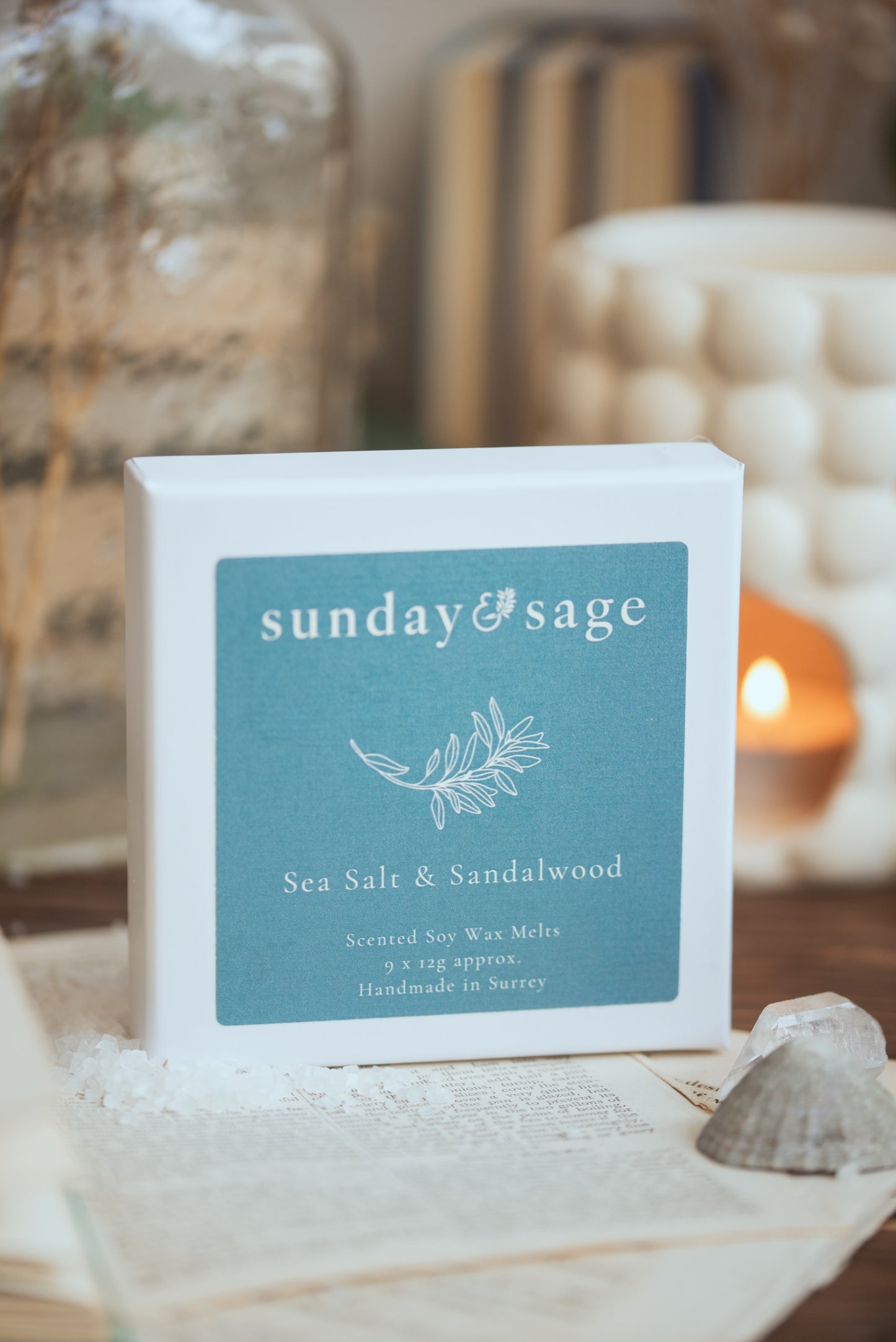 Sea Salt & Sandalwood Scented Soy Wax Melts