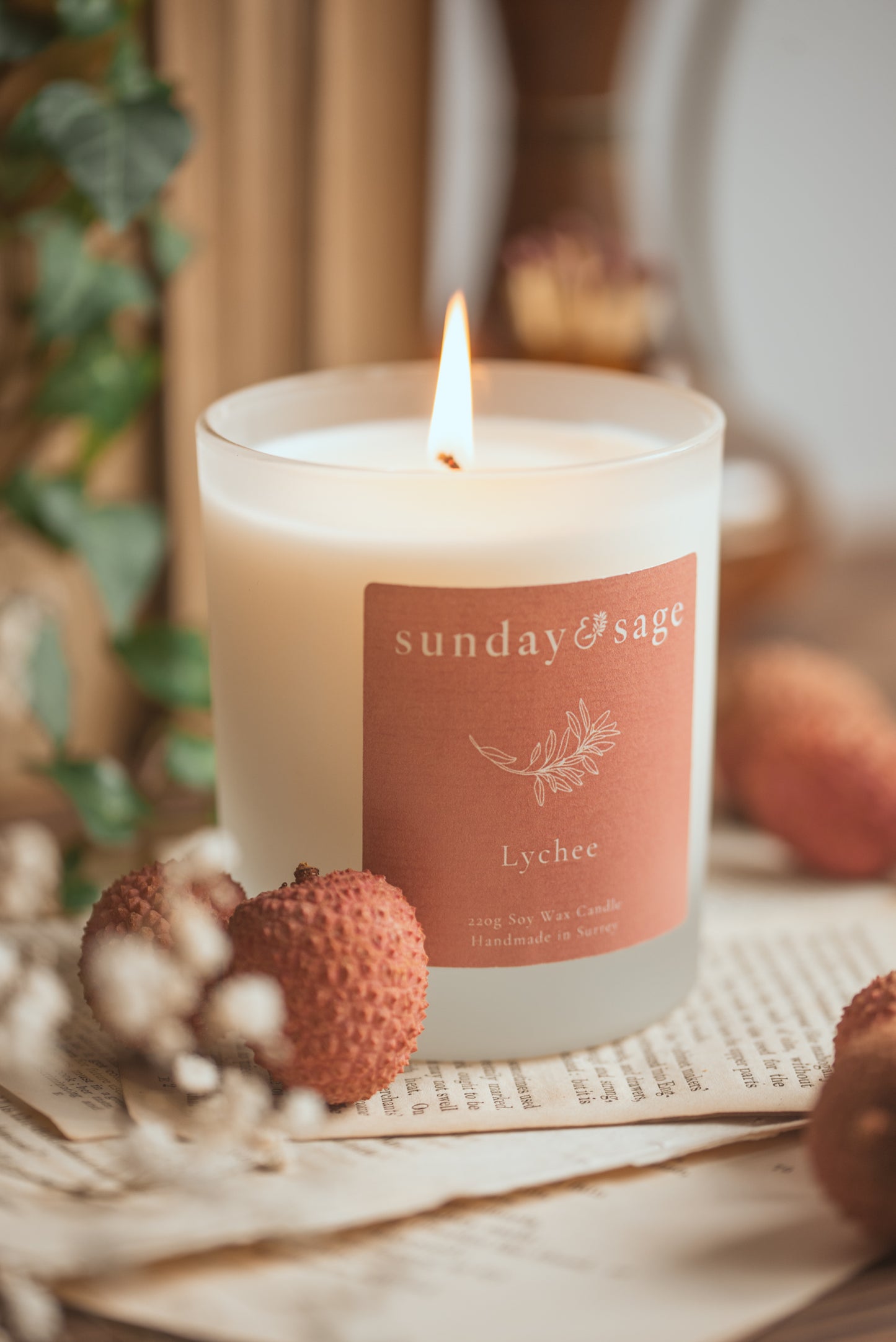 Lychee Scented Soy Candle