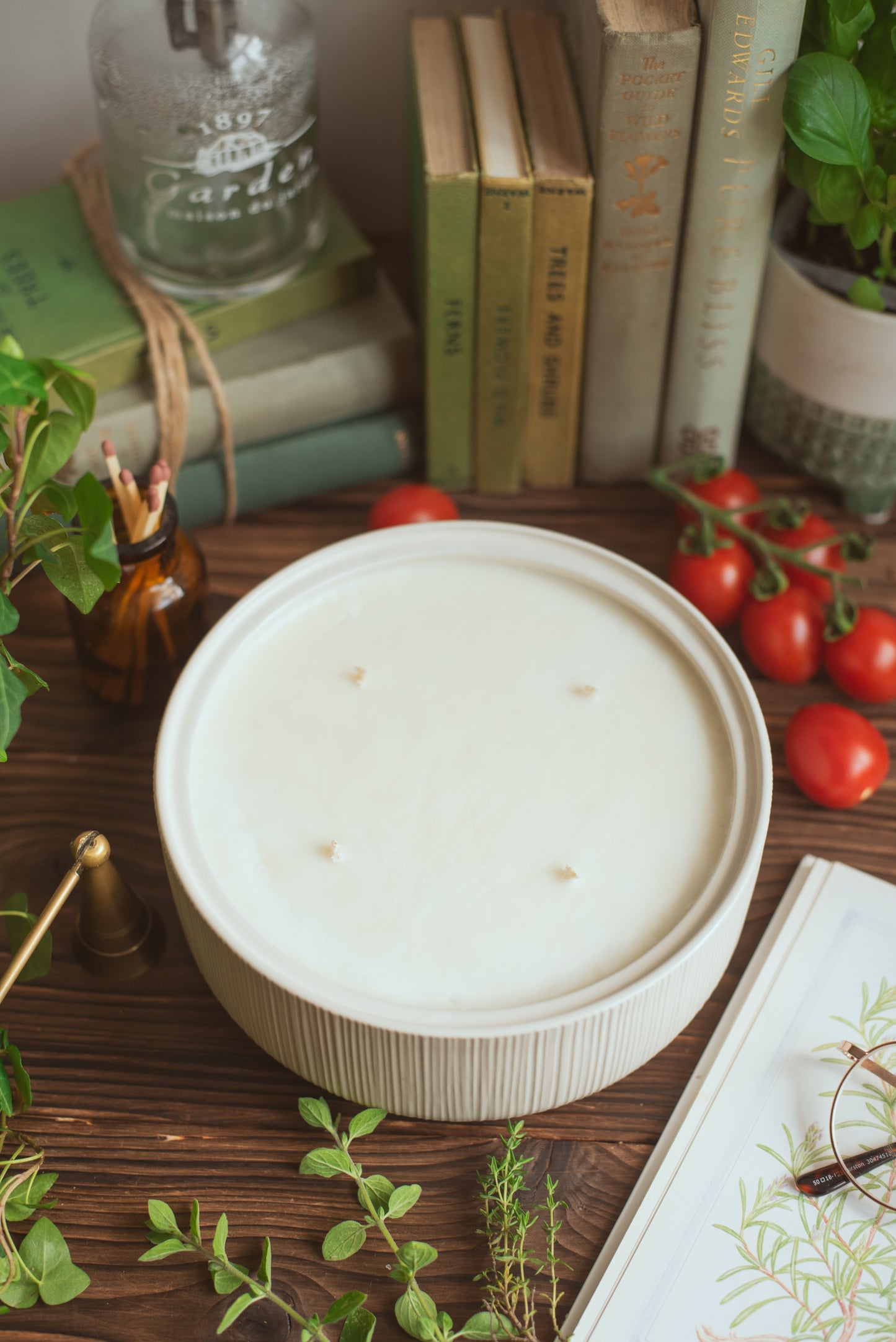 Herb Garden Large Ceramic Soy Candle