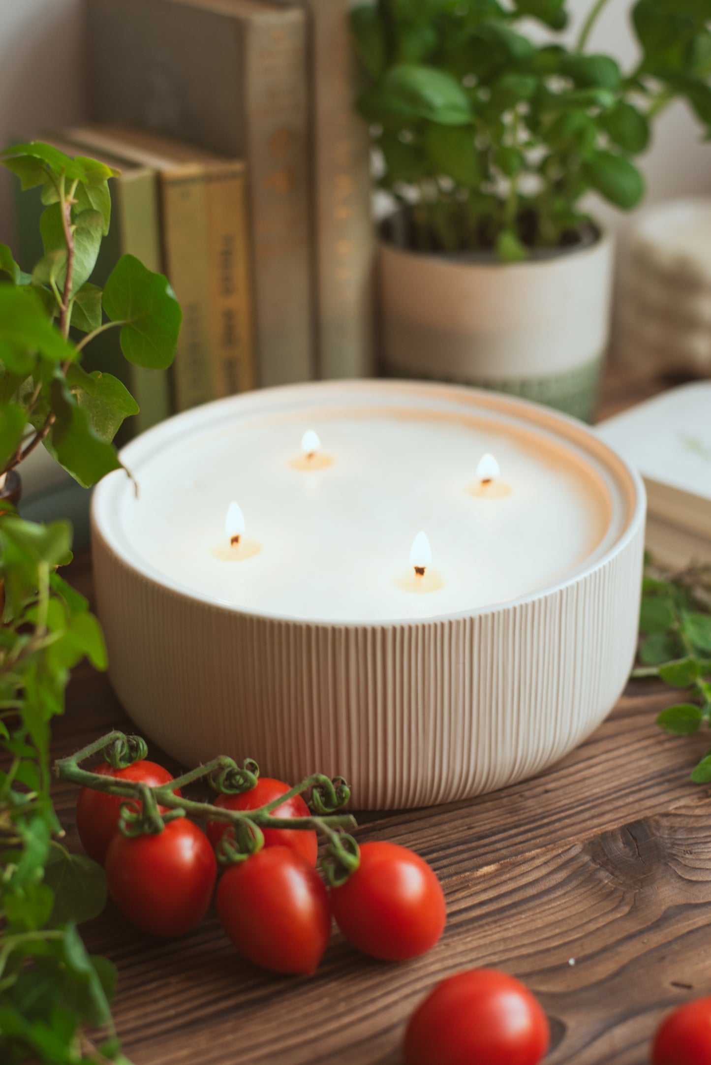 Herb Garden Large Ceramic Soy Candle