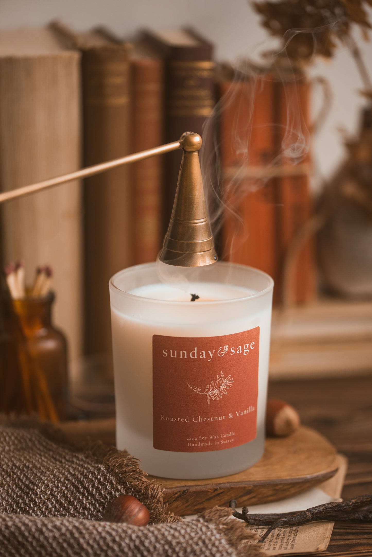 Roasted Chestnut & Vanilla Scented Soy Candle