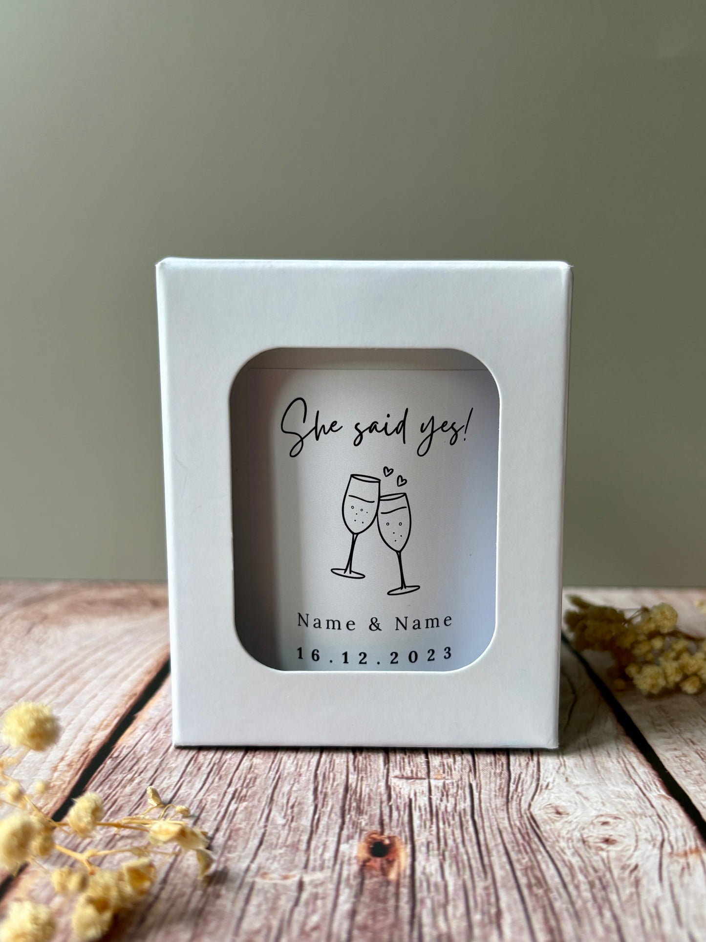 20cl Personalised Engagement Candle- ‘She said yes’