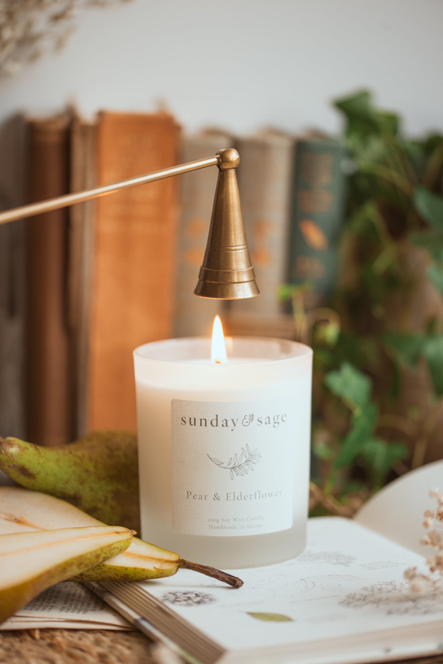 Pear & Elderflower Scented Soy Candle