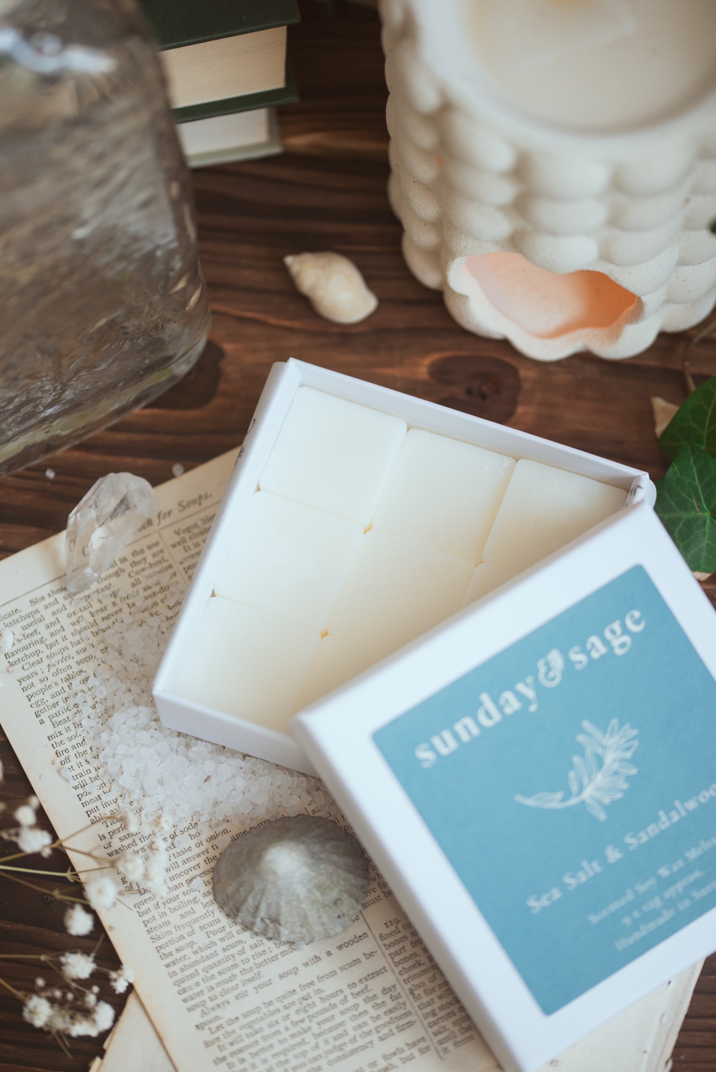 Sea Salt & Sandalwood Scented Soy Wax Melts