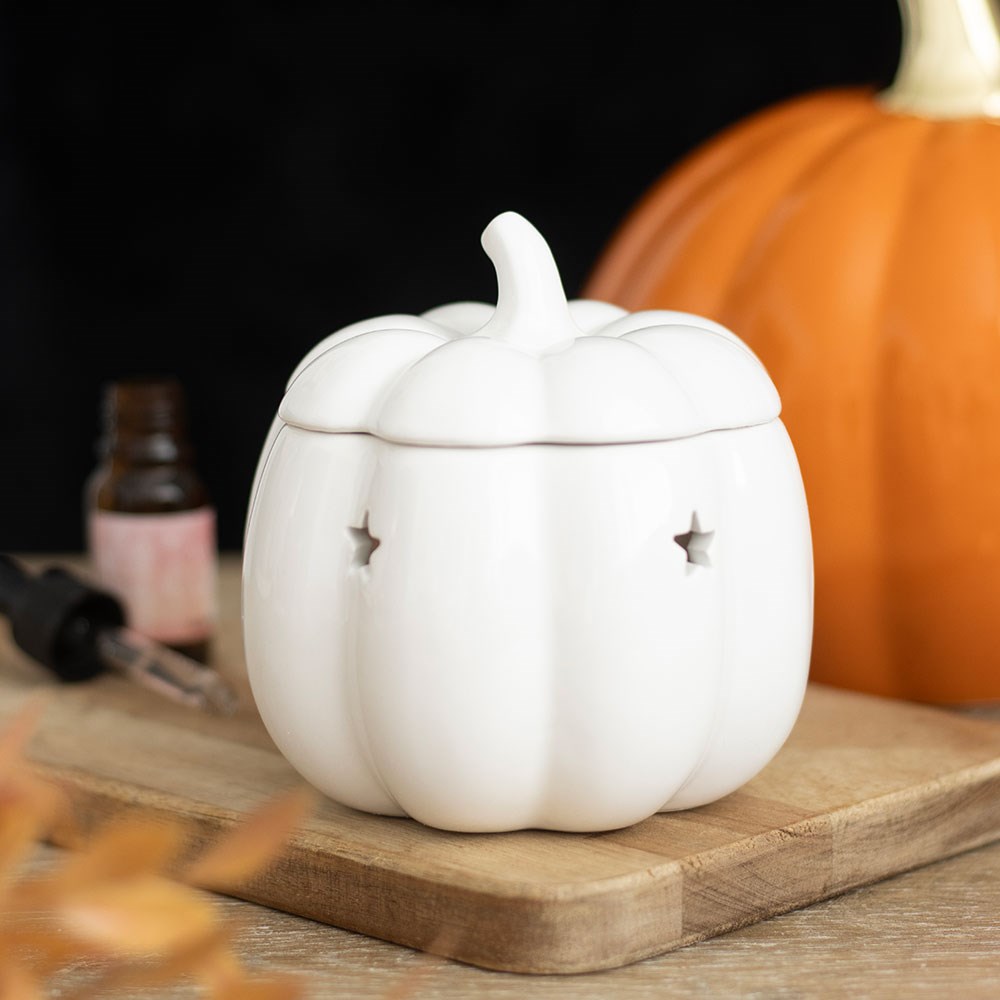 White Ceramic Pumpkin Oil Burner